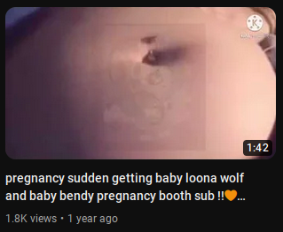 cutout of video title saying 'become pregnant with devil bendy inside your belly unisex'